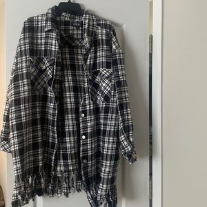 Black and white shacket